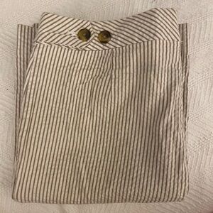 Banana Republic Taupe and White Striped Trousers